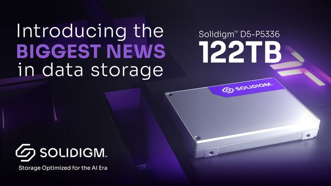 Solidigm D5-P5336 — выпущен самый большой в мире PCIe SSD огромной емкостью 122 ТБ