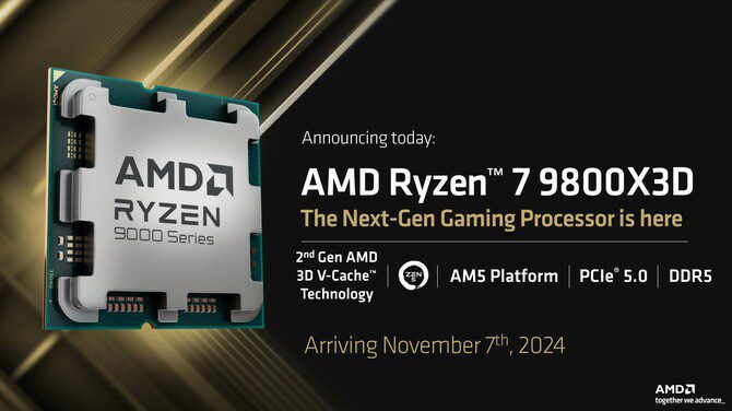 AMD Ryzen 7 9800X3D представлен официально — характеристики, цена и производительность в сравнении с Ryzen 7 7800X3D