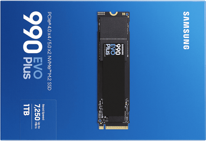 SSD Samsung 990 EVO Plus, т.е. интерфейс PCIe 5.0 и PCIe 4.0 в одном носителе. Высокая производительность и надежность