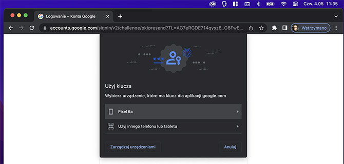 Забудьте о входе в систему с паролем Google. Используйте свой отпечаток пальца с новой функцией «Ключи». См. руководство о том, как это сделать (nc1).
