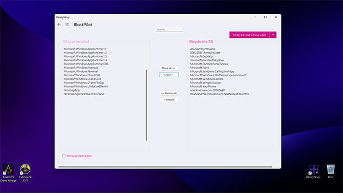 Удалите телеметрию и ненужный мусор из Windows всего за несколько кликов. Приложение BloatyNosy поможет вам в этом (nc1)