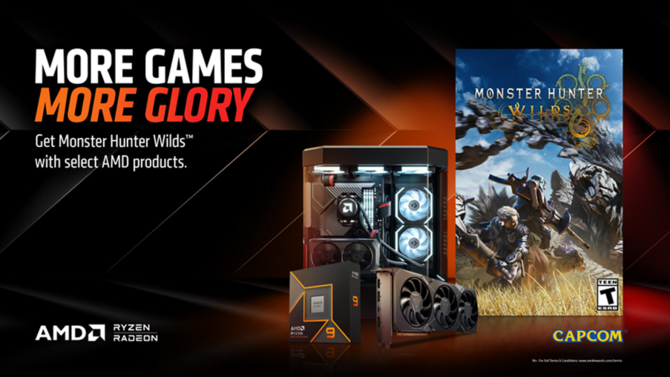 Monster Hunter Wilds бесплатно при покупке выбранных процессоров AMD Ryzen и видеокарты AMD Radeon