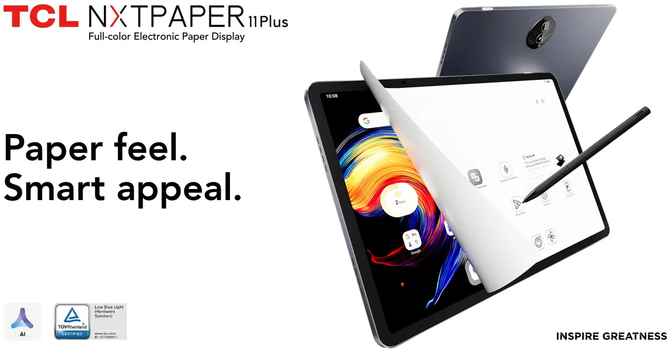 TCL NXTPAPE 11 PLUS - дешевый планшет, который может работать как читатель E -Book. Matte Screen, Android 15 и Mediatek Helio G100