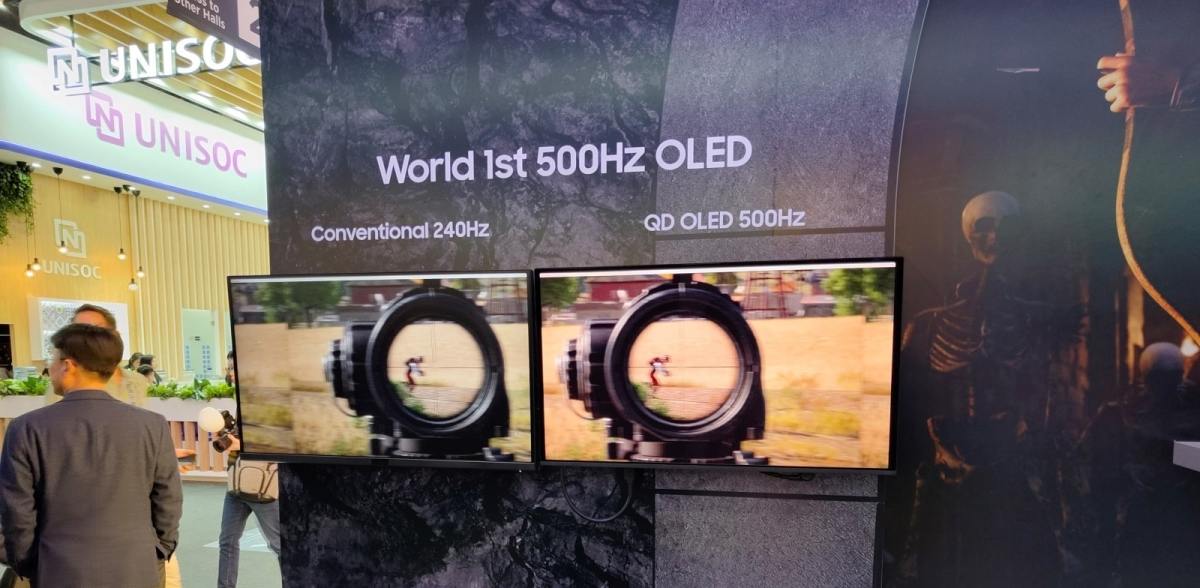 Samsung продемонстрировал первый в мире монитор QD с частотой обновления 500 Гц