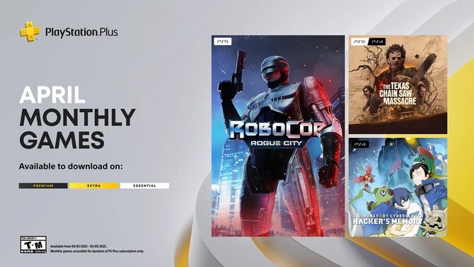 PS Plus Essential с интересным апрельским предложением. Во главе Robocop: Rogue City и техасской сети