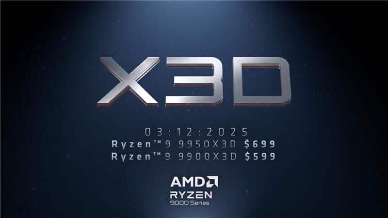 AMD объявил цены и дату запуска на рынке Ryzen 9 9950x3d и 9900x3d
