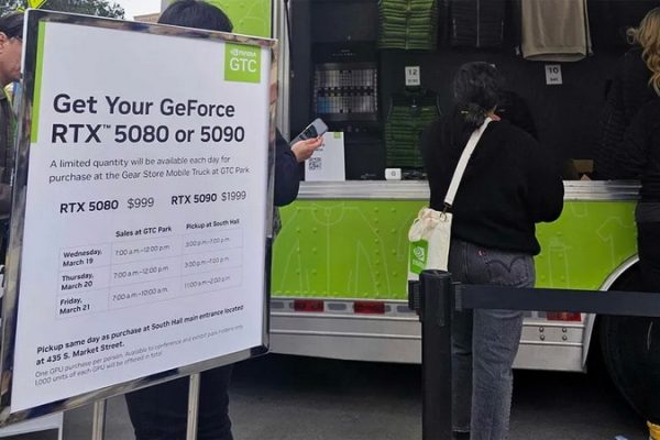 Nvidia продает GeForce RTX 5080 и RTX 5090 в GTC 2025 Food Truck