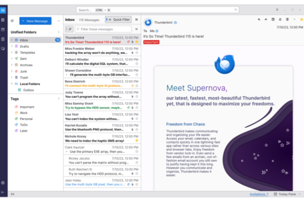 Thunderbird надевает будущее почтового отделения. Thundermail и новая Pro Version с расширенными функциями для требования