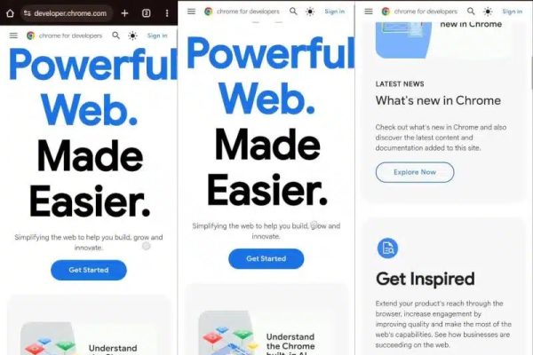 На Google Chrome для Android увеличил область с контентом