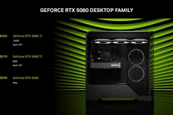 Nvidia представила свои наиболее доступные видеокарты последнего поколения-Geforce RTX 5060 и RTX 5060 TI за 299 долларов