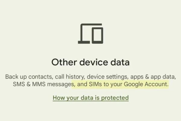 Резервные копии Android также будут хранить SIM -карты
