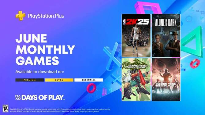 PS Plus Essential с июньским предложением. Во главе одиночной в темноте и судьбе 2: финал. Дни игры 2025 г.