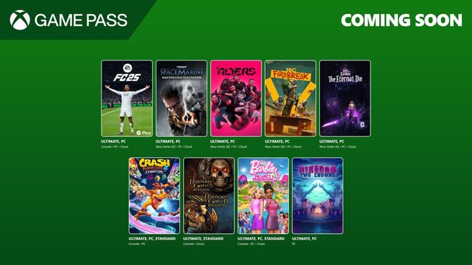 Xbox Game Pass - The Charts и EA Sports FC 25 Среди предложений, включенных в первую волну июня