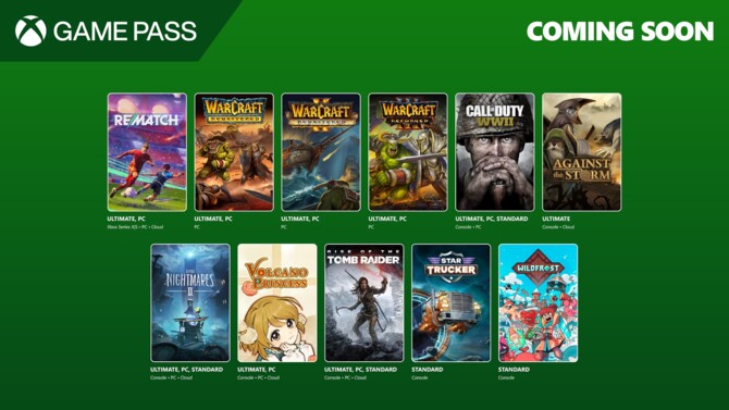 Xbox Game Pass - вторая половина июня с трилогией Warcraft, Call of Duty: WWII или Rise of the Tomb Raider