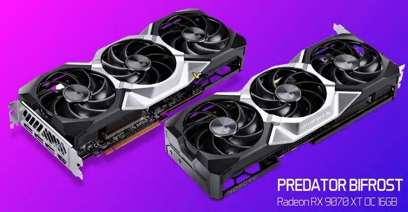 Acer представил Radeon RX 9070 Predator Bifrost с разгоном завода и увеличенным TDP