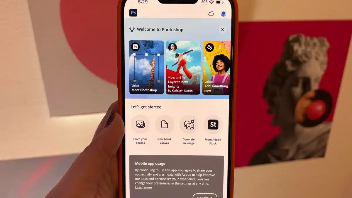Adobe запустил новый бесплатный Photoshop для Android