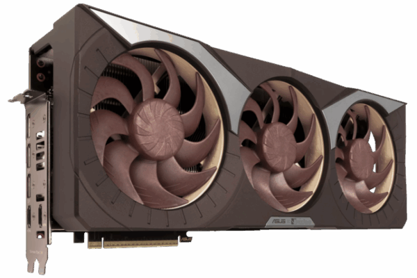 Asus Geforce RTX 5080 Noktua OC Edition - видеокарта с массивной 4 -полевой системой охлаждения, которая собирается в магазинах