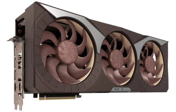 Asus Geforce RTX 5080 Noktua OC Edition - видеокарта с массивной 4 -полевой системой охлаждения, которая собирается в магазинах