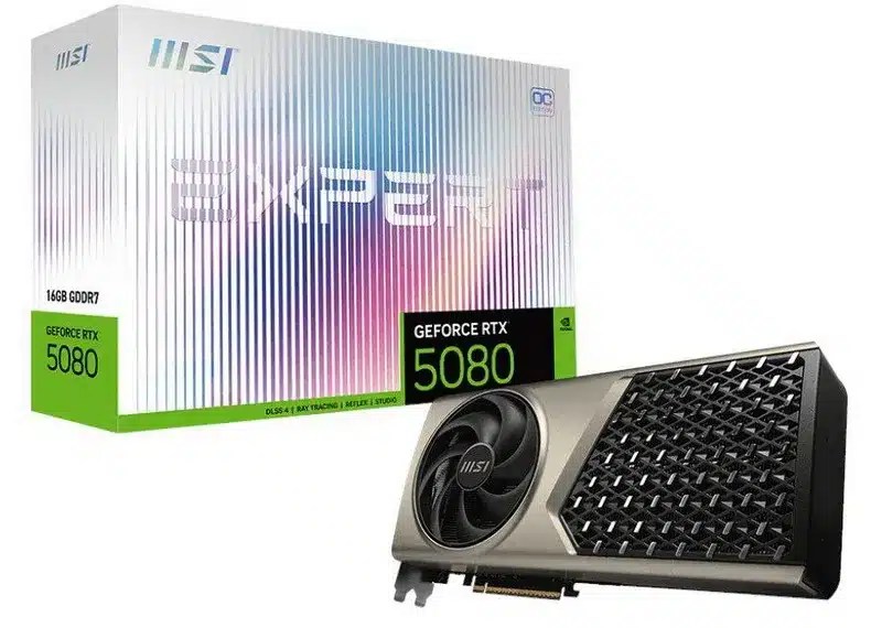 MSI выпустил обновленный GeForce RTX 5080 16G Expert OC с NVIDIA Founders Edition Cooler