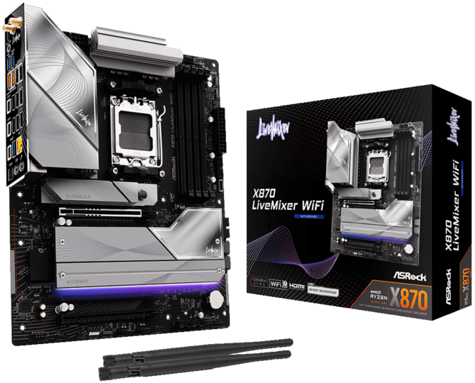 Asrock X870 Livemixer Wi -Fi - Материнская плата для цифровых создателей. Сервис 25 USB -портов, M.2 PCIe Gen 5 и Socket AMD AM5