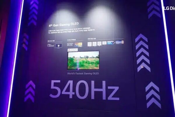 LG Display показал первую в мире OLED -панель 540 Гц с разгоном до 720 Гц.
