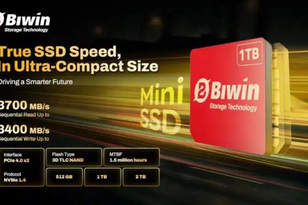 Китайская компания Bwin представила SSD, меньше, чем монета с вместимостью до 2 ТБ