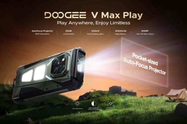 Doogee v Max Play - смартфон с 200 мегапиксельной камерой с 200 -мегапиксельной камерой, батареей 20 500 мАч и встроенным проектором