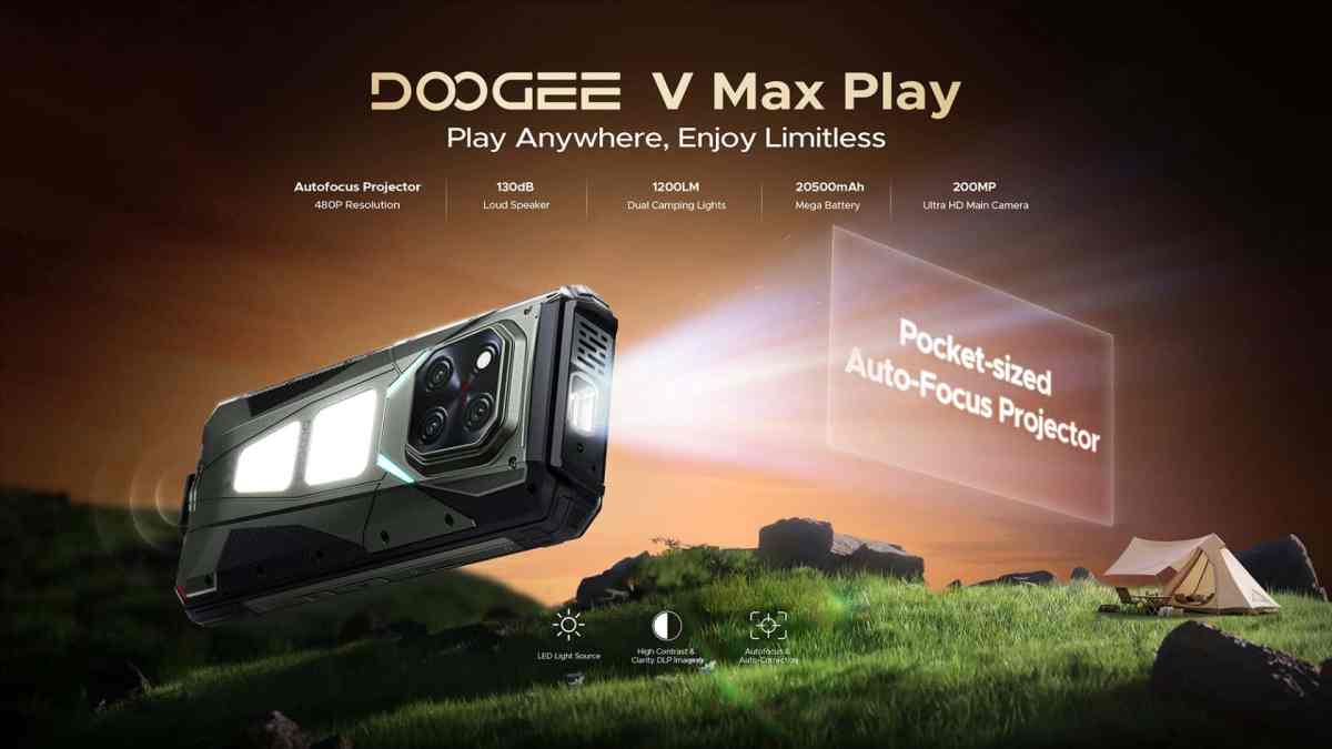 Doogee v Max Play - смартфон с 200 мегапиксельной камерой с 200 -мегапиксельной камерой, батареей 20 500 мАч и встроенным проектором