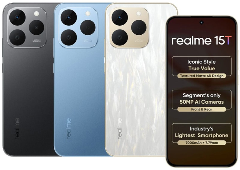 Они анонсировали смартфон Realme 15T с экстерьером iPhone 16 Pro и батареей 7000 мАч.