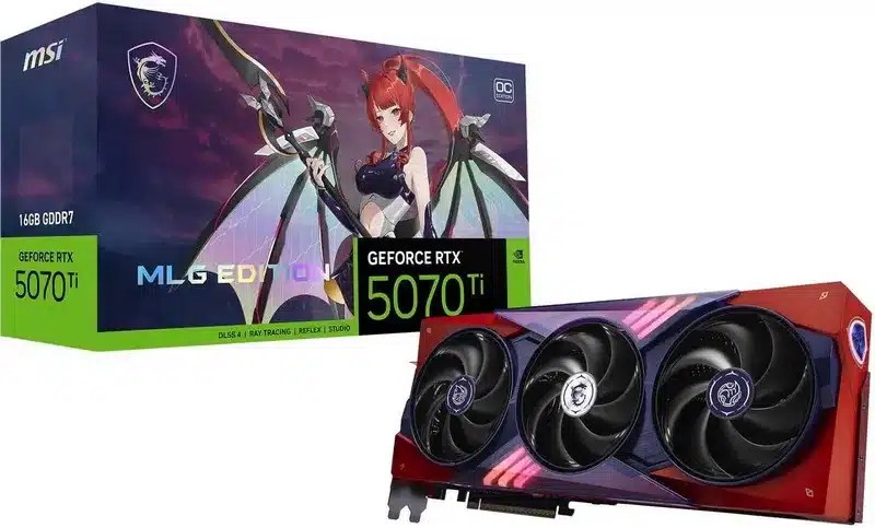 MSI оценил эксклюзивную аниме-графическую карту Anime GeForce RTX 5070 TI MLG с на 150 долларов больше, чем эталонная версия