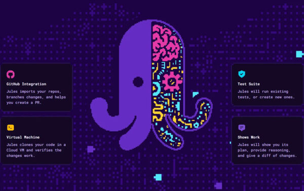 Google Jule является автономным агентом ИИ с использованием Gemini 2.5 Pro. Он пишет, проверяет и реализует код самостоятельно