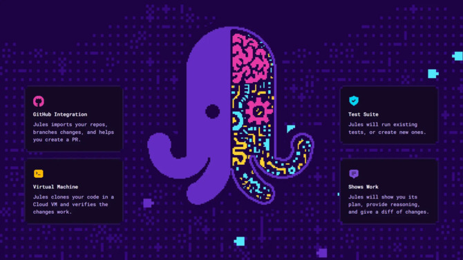 Google Jule является автономным агентом ИИ с использованием Gemini 2.5 Pro. Он пишет, проверяет и реализует код самостоятельно