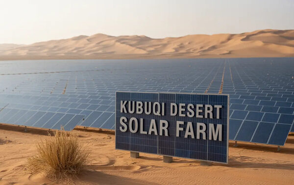 НАСА документирует строительство китайской «солнечной стены» с силой 100 ГВт в пустыне Кубуки. Все будет построено к 2030 году