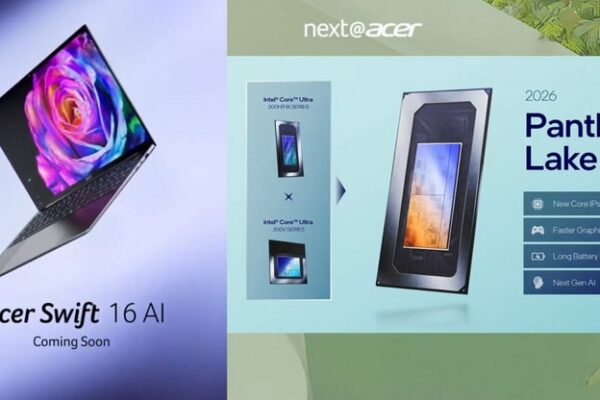 Acer представил Swift 16 AI - первый ноутбук, основанный на озере Intel Panther с гигантской сенсорной панелью