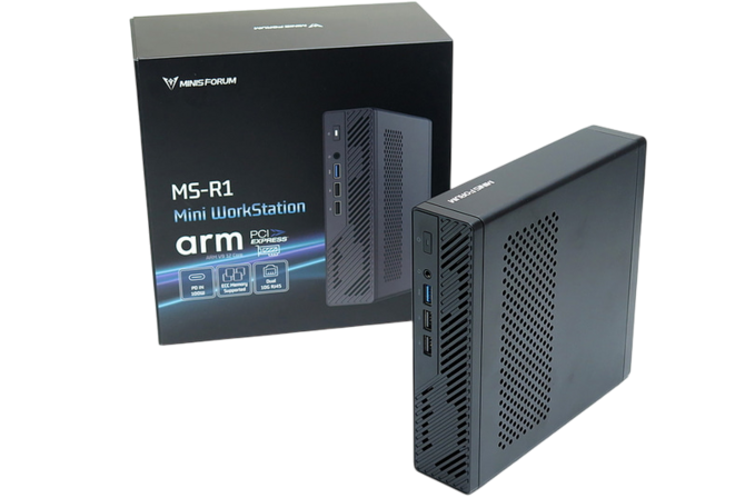 Minisforum MS-R1 — первый мини-ПК с китайским процессором ARM CIX P1 и слотом PCIe x16 для видеокарт.