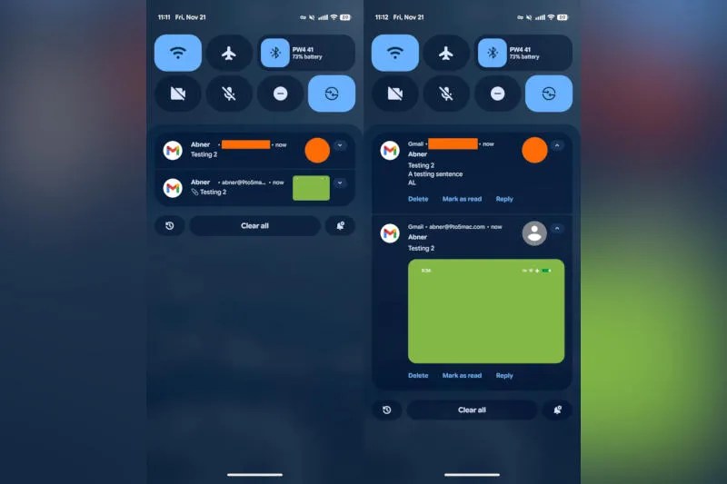 В Gmail на Android появились уведомления о предварительном просмотре фотографий и других вложений