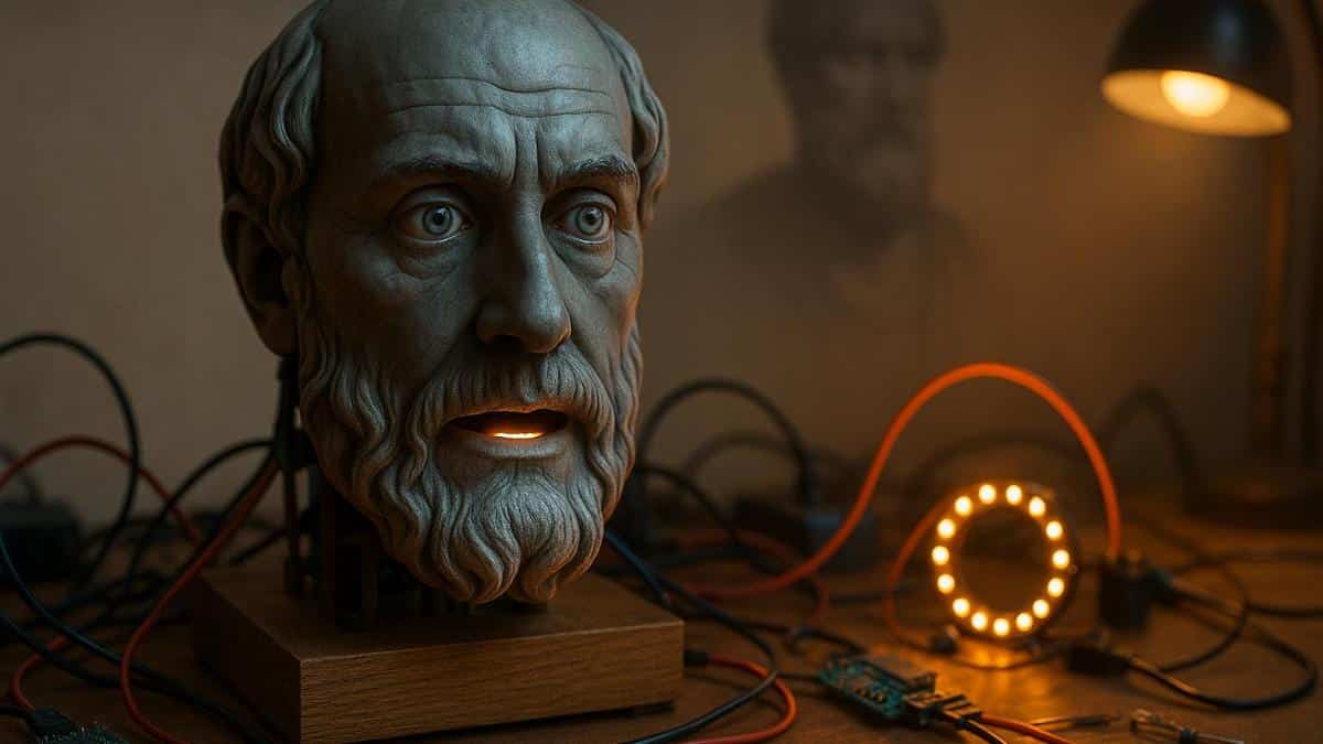 3D-принтер напечатал лицо, а искусственный интеллект оживил его — инженер-любитель создал говорящую голову, которая рассуждает, как Аристотель