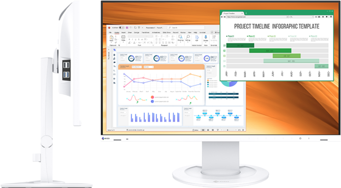 EIZO FlexScan EV2400R — 24-дюймовый Full HD монитор для офиса. Частота обновления 100 Гц, низкое энергопотребление и функциональная база