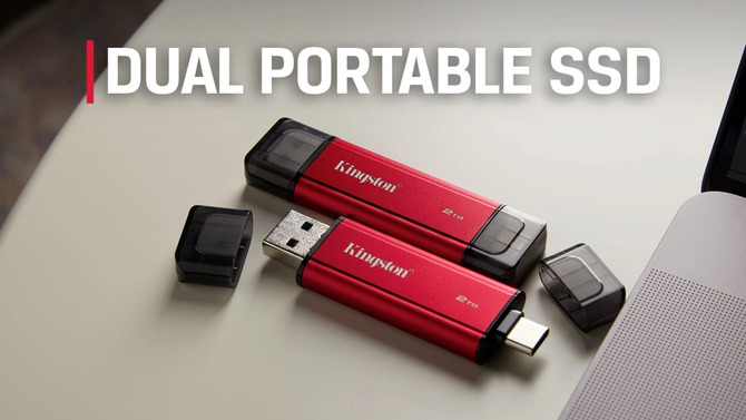 Kingston Dual Portable SSD — портативный носитель с USB-C и USB-A емкостью до 2 ТБ. Размер флешки, скорость SSD