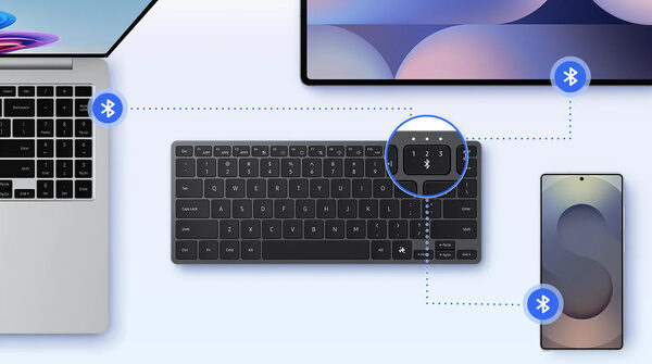 Samsung Smart Keyboard — тонкая клавиатура для устройств Galaxy и не только. Кнопка DeX и AI, Bluetooth и алюминиевая конструкция