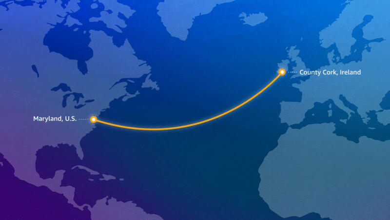 AWS проложит трансатлантический оптоволоконный кабель со скоростью 320 Тбит/с между США и Ирландией