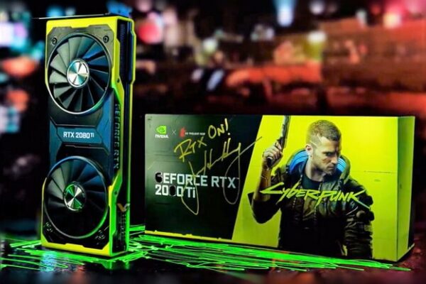 Nvidia раздает суперредкую видеокарту GeForce RTX 2080 Ti Cyberpunk 2077 Edition с автографом Хуана к юбилею игры