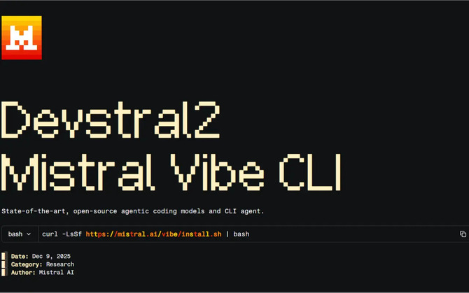 Mistral представляет семейство моделей Devstral 2 со 123 миллиардами параметров и инструментом CLI для программирования на естественном языке