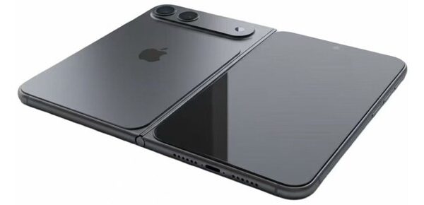 Apple iPhone Fold на первом рендере. Устройство отличается необычными пропорциями.