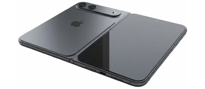 Apple iPhone Fold на первом рендере. Устройство отличается необычными пропорциями.