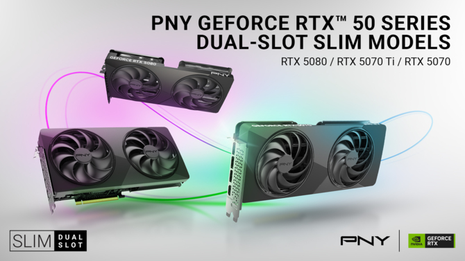 PNY GeForce RTX 50 Slim — новые видеокарты NVIDIA Blackwell в компактных двухслотовых версиях