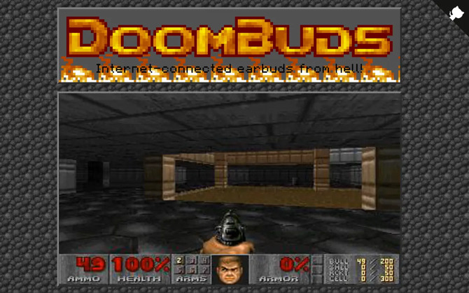 DOOMBuds — это порт классического шутера от первого лица на наушники PineBuds Pro. Он работает на частоте 300 МГц и имеет менее 1 МБ оперативной памяти.