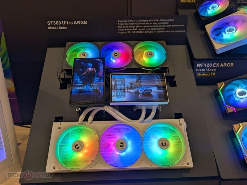 Thermaltake представила систему жидкостного охлаждения с цветным экраном большего размера, чем у большинства смартфонов