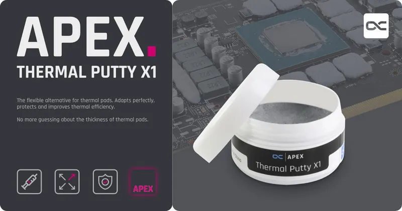Alphacool представила жидкие термопрокладки Apex Thermal Putty X1