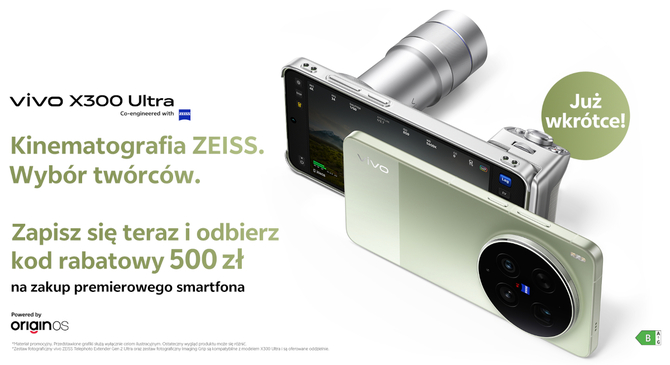 Смартфон vivo X300 Ultra дебютирует в Польше. Модель для любителей мобильной фотографии с объективами ZEISS Master.